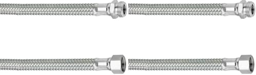 Cornat Flexibler Verbindungsschlauch - 100 mm Länge - 3/8 Zoll IG, 3/8 Zoll AG - Hochwertige Edelstahl-Umflechtung/Anschlussschlauch für Wasserhahn/Armaturenschlauch/Flexschlauch / T317309270