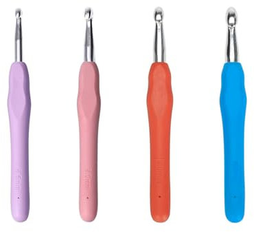 Cosyhav Crochet Hooks Set,Large Crochet Hook for Craft Knitting,Beginner Friendly Crochet Hooks,with Soft Grip Handles,Senior Friendly Weaving Tools for Arthritic Hands (6.5mm,8mm,9mm,10mm)