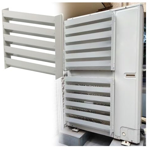 QHZYMX Air Conditioner Deflector Outdoor Unit Air Conditioner Vent Deflector Square, Sturdy Condenser Unit Protective Cover for Airflow Redirection, Waterproof Heat Pump Air Outlet Baffle(60x60CM)