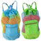 Lyreh 2stk Strand Netz Rucksack, Faltbarer Netz Strandspielzeug Tasche mit Verstellbaren Schultergurten für Kinder Männer Frauen Sportler Fitnessstudio Sport Training(Grün & Blau)