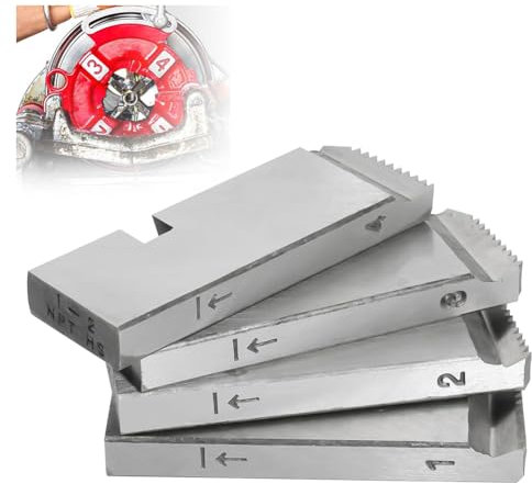 Yominerr Set di 4 Filiere per Tubi 47770 per, Filiere per Filettatura Ad Alta Velocità per Tubi da 1-2 Pollici, Utensile per Filiera Universale