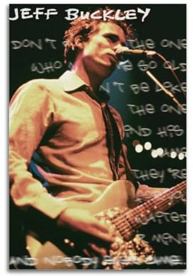 Jeff Buckley Poster, Wandkunst, Leinwand, ästhetisches Vintage-Poster, dekoratives Gemälde, Wohnzimmer, Schlafzimmer, Dekoration, 30 x 45 cm, ungerahmter Stil