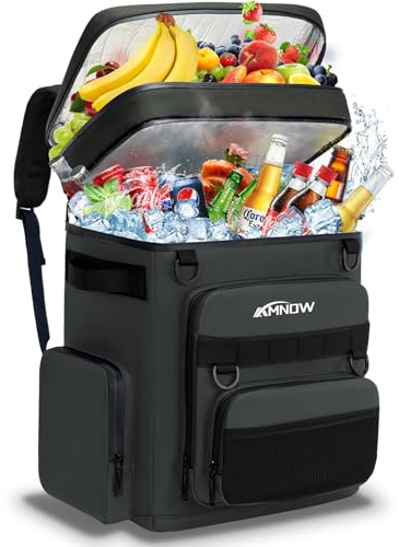 Stillithou Cooler Backpack 50 Cans for Men & Women - Insulated LeakProof Soft Cooler Bag, Large Capacity & Portable Cool Bag Rucksack for Picnic Hiking Camping, Grey