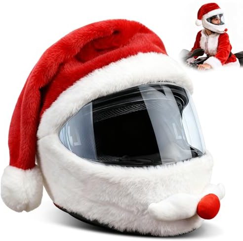 Mineup Weihnachtsmann Motorradhelm Überzug, Weihnachtsmann Weihnachten Motorradhelm, Cartoon Plush Motorcycle Helmet Cover, Motorradhel Cover, Universeller Zubehör Für Motorradhelme