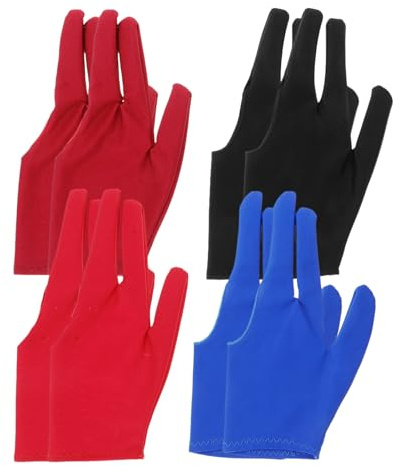 Hohopeti 8pcs Breathable Elastane Pool Gloves for Men Women Cue Sports Hand Cover Comfortable Non-slip Snooker Billiard Gloves for Sweaty Hands and Humid Weather
