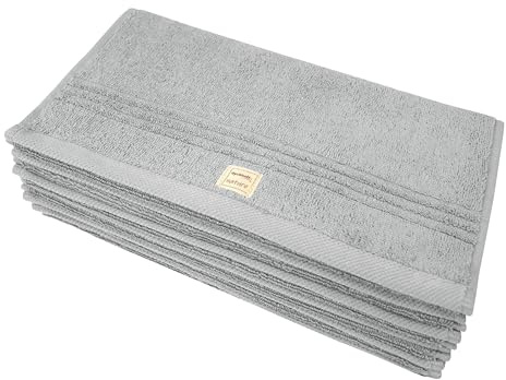 Dyckhoff Gästetücher Nature, 6er Set, GOTS Bio-Baumwolle, 30x50cm, Silber | 100% Bio-Baumwolle, 500 g/m², GOTS-zertifiziert, nachhaltig, weich und saugfähig
