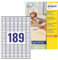 Avery L4731REV-25 Ablösbare Mini-Laseretiketten ( 189 pro Blatt, 25,4 x 10 mm) 4725 Etiketten weiß