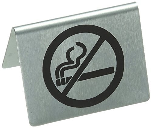 Señal de No Smoking (prohibido fumar) de acero inoxidable para mesa, de Stalwart U044