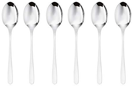 Sambonet 52553A37 Taste Set di Cucchiaini Moka, Caffè, Cucchiaini da Dessert Monoblocco in Acciaio Inox 18/10, Lavabile in Lavastoviglie, 6 pezzi