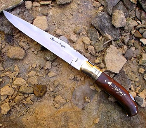 5200 Laguiole Bougna. CT. de Chasse incruste pliant, paliss Andre cuir, UE Delivery 3–5 Work Days