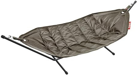Fatboy® Headdemock Hängematte Taupe | Hängematte für Zwei mit Gestell | Outdoor geeignet für Garten & Terrasse | 270 x 138 cm