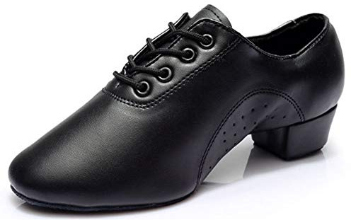 Herren Tanzschuhe Latein Salsa Jazz Tango Schwarze Lederschuhe für Männer Jungen