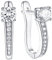 JO WISDOM Creolen Ohrringe Hängende Ovale Silber 925 Damen mit 3A Zirkonia April Geburtsstein,Schmuck für Frauen