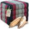 livasia Würfelkissen quadratisch - 40x40x40cm - Sitzhocker mit organischem Kapok, Sitzpouf, Lagerungswürfel viereckig, Bodenkissen Hocker Fußbank Fußhocker handgefertigt (Schwarz/Rot)