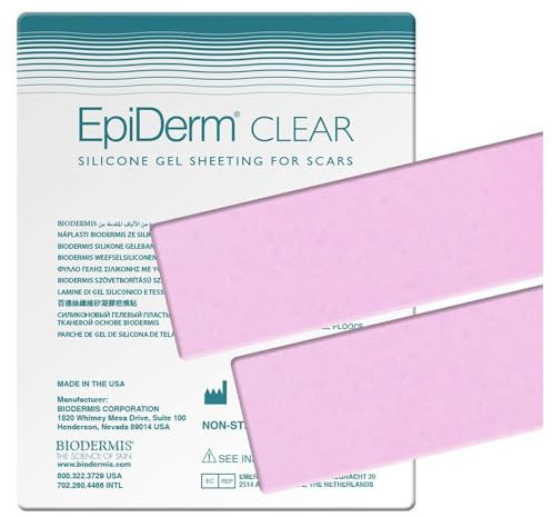 BIODERMIS Silikon Narbenpflaster - Medizinische Narbenpflege (3,6 x 30 cm/Transparent) - Zuschneidbare & wiederverwendbare Silikonpflaster bei Kaiserschnitt-Narben - Narbenreduktionspflaster