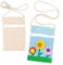Baker Ross EC1296 Ross Kleine Schultertaschen aus Stoff - Baumwolle - für Kinder zum Bemalen - Stoffbeutel als Geschenkidee - 5 Stück, 18cm x 12cm, Calico