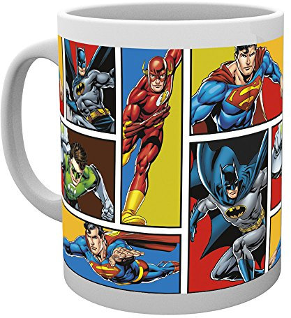 GB Eye Limited DC-Comics Gerechtigkeits-Liga-Gitter- Becher, Mehrfarben