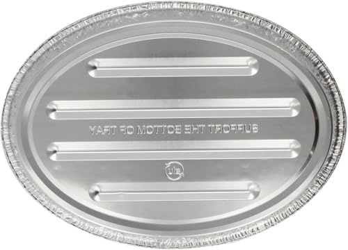 AmazonBasics Turkey Tray 44 x 32.5cm Silver Rectangular Oven Safe Baking Pan for Roasted Meats