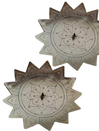 2er-Set orientalische Kerzenhalter Jaini in Sternform aus Eisen, 15 cm