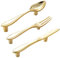 FBSHOP(TM) Set mit 3 modernen Schubladengriffen aus Zinklegierung, für Küchenschränke, Schranktüren, Schubladengriffe, Löffel + Gabel + Messer (CC: 76 mm)
