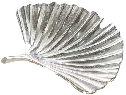 Casablanca - Schale Ginkgo Aluminium silberfarben Antikfinish