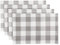 Elrene Home Fashions Farmhouse Living Buffalo Check Platzdeckchen, rustikale Esstischdekoration, 33 x 48,3 cm, Grau/Weiß, 4 Stück