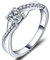 YL Verlobungsring Ehering 925 Sterling Silber mit 5MM 3A Zirkonia April Geburtsstein Unendlichkeit Ring für Damen（Größe 62）