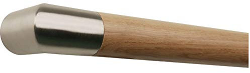 TIBU Eiche Holz Handlauf Geländer lackiert Ø 42 mm mit montierten Edelstahl Endstücken ohne Halter, Länge: 4400 mm / 440 cm / 4,4 m Enden: Edelstahl Ecke