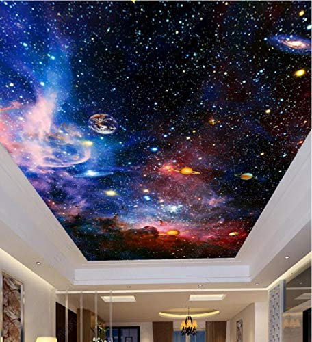 Fototapete 3D Decke Universum Sternenhimmel Weltraum - Vlies Tapete - Moderne Wanddeko - Design Tapete - Wandtapete - Wand Dekoration - 300x210CM-XXL