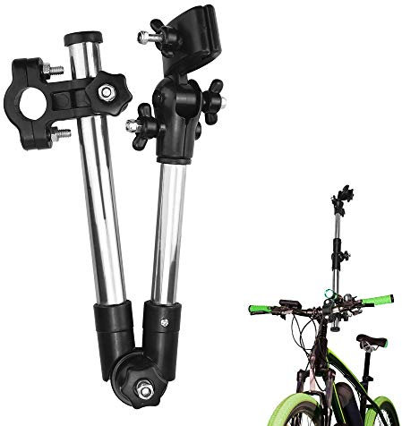 KBNIAN Adjustable Umbrella Mount Holder, Bicycle Umbrella Bar Holder Wheelchair Umbrella Stand Handle Universal Umbrella Stand for Bicycle/Baby Cart/Wheelchair/Stroller/Golf Cart (Black)