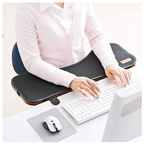Handgelenkauflagen Hua Ergonomische Schreibtisch-Extender, Tastatur-Maus-Handballenauflage, Holzverlängerung Stützbrett, Einstellbare Dicke 1-5 cm, Kein Stanzen Erforderlich, 30 Kg Laden