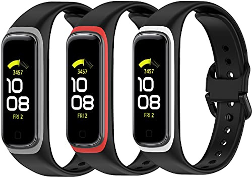 Shieranlee (3-Pack Armbänder kompatibel mit Samsung Galaxy fit 2 SM-R220 Armband, weiches Silikon, Sport-Ersatzarmband für Galaxy fit 2 SM-R220 Fitness Tracker