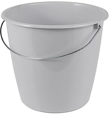 keeeper Eimer Erik mit Metallbügel, 5 l, Polypropylen, 24 x 24 x 20 cm, Urban Grau