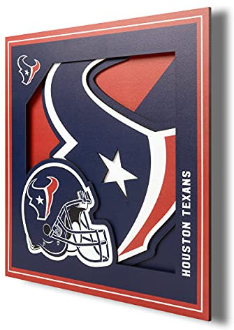 YouTheFan NFL Houston Texans 3D-Logo-Serie Wandkunst – 30,5 x 30,5 cm