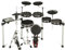 Fame Hybrid Pro E-Drum Set, Elektronisches Schlagzeug mit Gewebefellen, Stereo Mesh-Pads, 12“ Snare und Kick Pad, echter HiHat, 400 Sounds und Software Editor