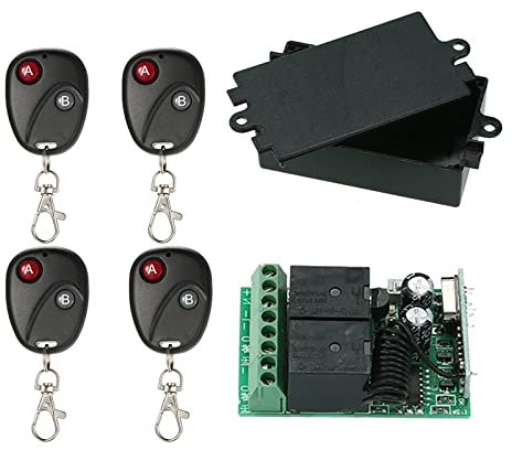 12V Fernbedienung Schalter Sender, Tür Garage Öffner Empfänger Fernbedienung Sender Control Gate Switch (2X Fernbedienungen)