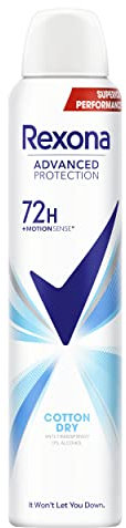 Rexona Deodorant Advanced Protection 72h Cotton Dry Antitranspirant für Damen, 200 ml