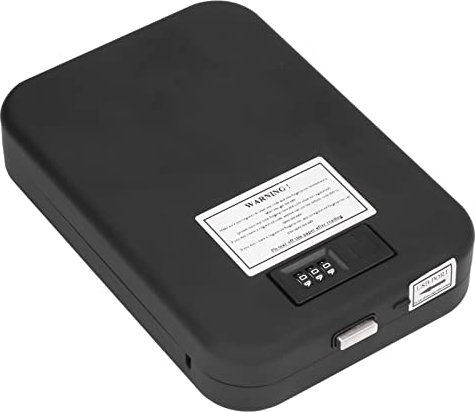 Portable Biometric Fingerprint Mini Travel Safe Box - Anti Theft Security Case Lock Box with Code, Gun Safe Storage for Money, Pistols, Valuables