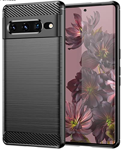 Folmecket Google Pixel 7 Pro Shock Flexible TPU Cell Phone Case 6.7 Black | Google Pixel 7 Pro Case Shock-Absorption Flexible TPU Rubber Protective Cell Phone Cover for Google Pixel 7 Pro 6.7
