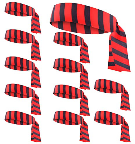 12 Stück Pirat Bandana Piraten Haarband Piraten Party Deko Pirat Bandana Weihnachten Piraten Partyzubehör für Karneval Verkleidung Cosplay Halloween red