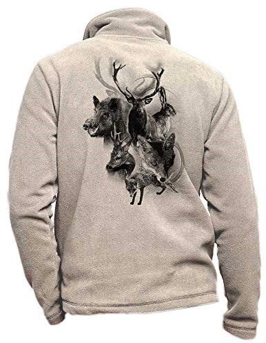 Personalisierte beige Fleece Jagdjacke vennery - Jagdbekleidung Größe M