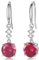 Ohrringe Silber 925 Hängend Silberohrringe 925 Damen rot Zirkonia Rubin Geburtsstein Geburtstag Geschenk