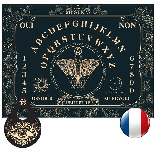 Majestic's Ouija-Brett, Holz - Tisch Ja Ja mit Tropfen, 40 x 30 cm, Brettspiel, Ouija-Brett, Planchette, Erwachsene