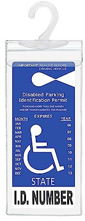Fulenyi Porte-affiche handicap pour voiture – Porte-badge transparent | Aiau garage, accessoires pour handicapés avec grand cintre pour personnes handicapées