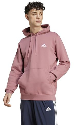 adidas Homme Essentials Fleece Hoodie, Preloved Crimson F24, S