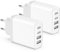 Chargeur USB C, 2 Pack 40W 4-Port Prise USBC Replacement for iPhone 15/14/13/12/11 Pro Max Plus/XS/XR/8/7/6, Pad, Wallgone Multi Secteur Mural Type C Rapide Charger Alimentation Embout Bloc Adaptateur