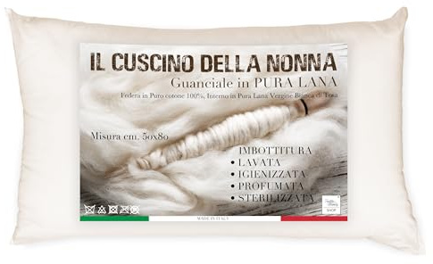 Tex family Almohada cojín de la abuela de pura lana virgen Made in Italy