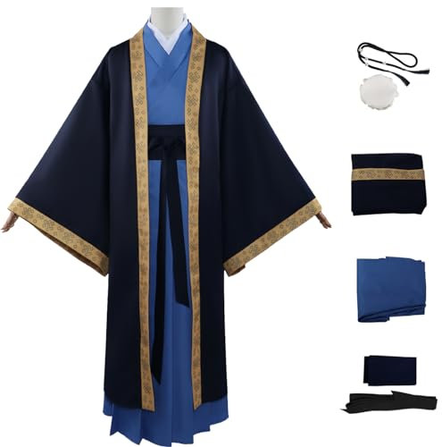 YEAJION Jinshi Cosplay Kostüm Komplettes Set mit Perücke Anime The Apothecary Diaries Jinshi Cosplay Verkleidung Jinshi Kostüm Hanfu Halloween Karneval Party Bühnenauftritt Kostüm für Erwachsene