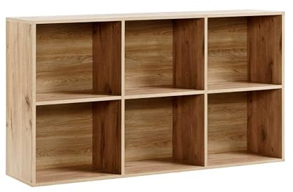 mokebo Aktenregal oder Raumteiler Regal in Eiche 'Der Verstauer', Holzregal, Bücherregal oder Würfelregal fürs Büro, auch als Kinderregal oder Ordnerregal im Kinderzimmer in 132x75x35 (B/H/T in cm)