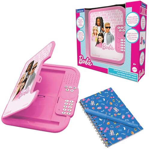 Lexibook, Barbie, Journal Intime électronique Barbie avec Stylo et carnet Inclus, interactif, Mot de Passe, Fonctions Amusantes, Effets sonores, Rose, SD50BB